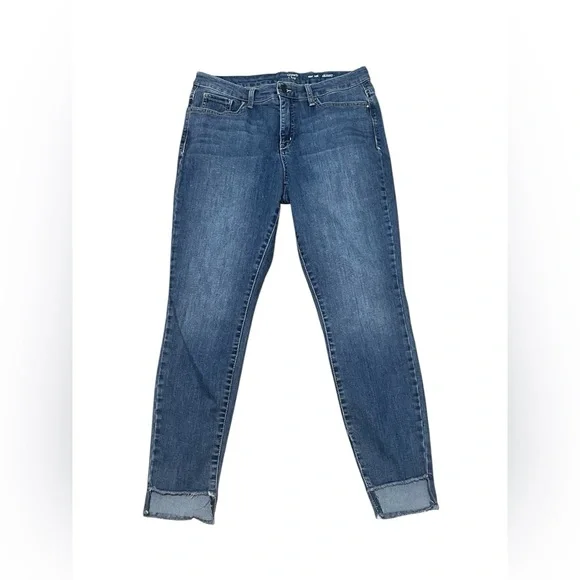 Crown & Ivy Size 10R Skinny Tapered Distressed Jeans Pants Denim Bottoms - Picture 1 of 5